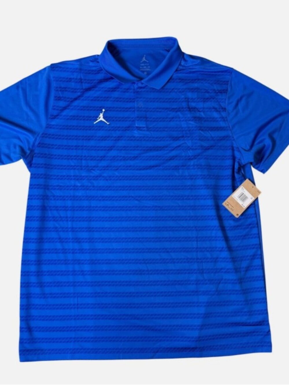 Jordan Premium Dri-FIT Golf Polo Shirt Blue Striped Mens 2XL FN6924-495 NWT